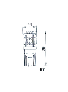 Ampoule led T10 - ORANGE - LOT DE 10